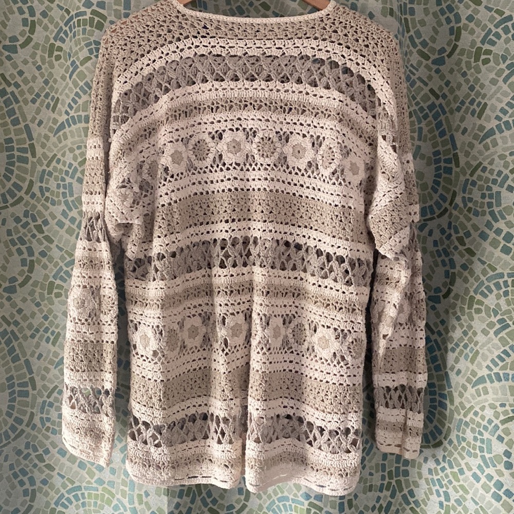 GAP silk and cotton crochet sweater L - Picture 4 of 5